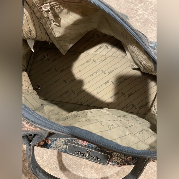 Vintage Atlantic Luggage 14" Tapestry Weekend Floral Bag Travel Mrs.Doubtfure - Picture 7 of 12